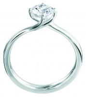 Twist style brilliant cut engagement ring