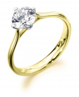Low set diamond solitaire engagement ring