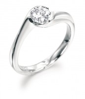 Rubover twist style engagement ring