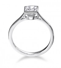 Rubover set princess cut diamond engagement ring